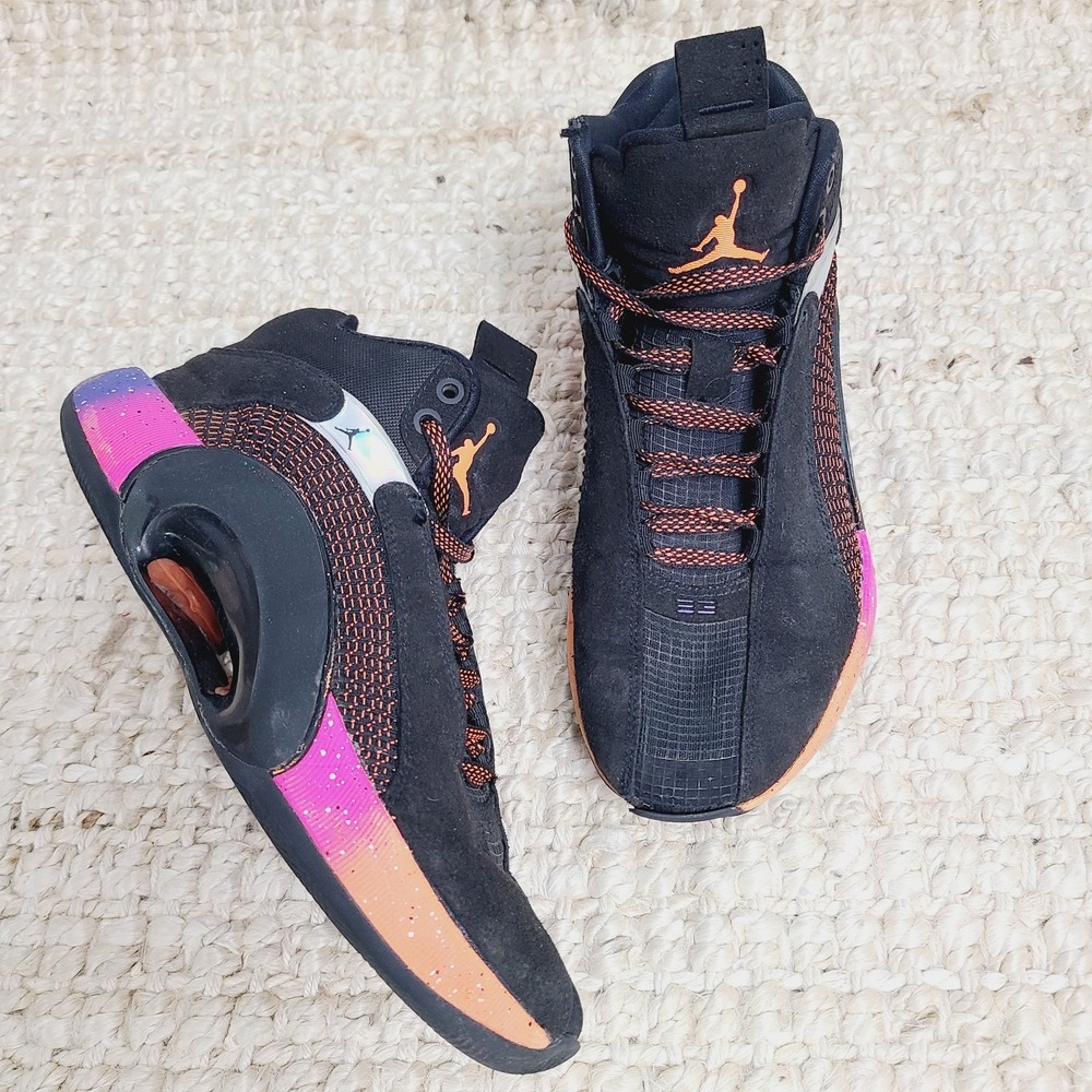 Nike Air Jordan 35 Pf Sunset Basketball Shoes Black Orange‎ Pink Mens 8.5